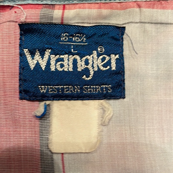 Vintage Wrangler western shirt size large 16-16 1/2. - Picture 7 of 7
